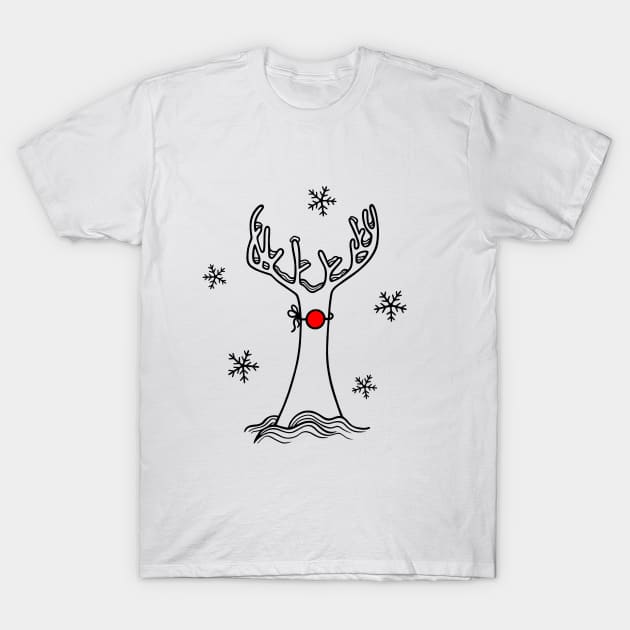 Alternative christmas tree (black lines) T-Shirt by Claske